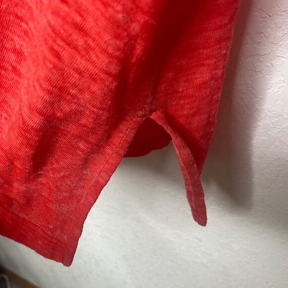 Chicos Linen Tunic Top Size 3 US XL Red V-Neck Lightweight Holiday - Picture 6 of 8